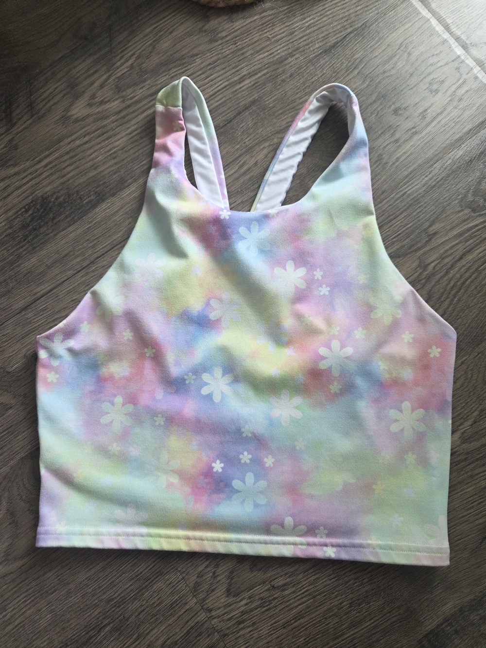Fleo Vault Crop Tank- Daisy Sherbert Print